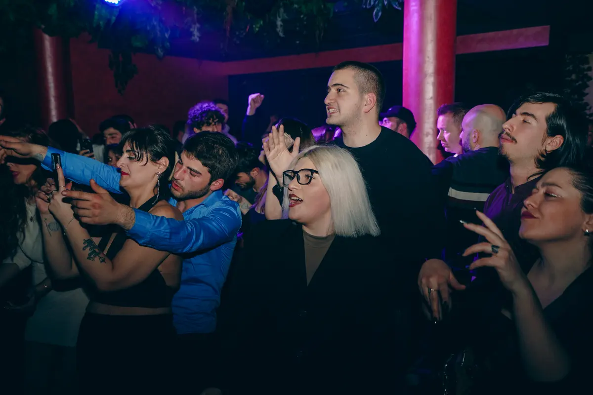 Happy faces at a birthday party night in Tbilisi
