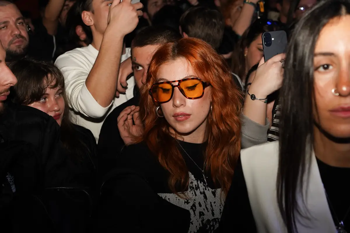 Packed crowd at peak hour in Tbilisi nightclub